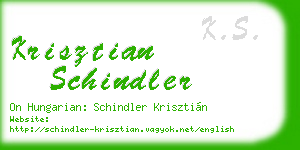 krisztian schindler business card