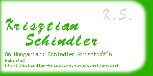 krisztian schindler business card